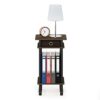 Furinno Turn-N-Tube Tall End Table, Side Table with Bin, Columbia Walnut/Black/Dark Brown