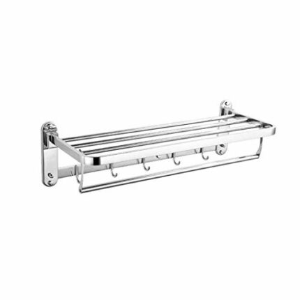 N/A Silver Towel Rack, Stainless Steel Towel Rack, Perforated Bathroom Bathroom Rack Towel Rack - Towel Rack