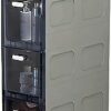OPSREY Narrow Plastic Floor Bathroom Storage Cabinet Holder Organizer with Wheels, Multi-Purpose Storage Cabinet Unit for Living Room, Bedroom, K