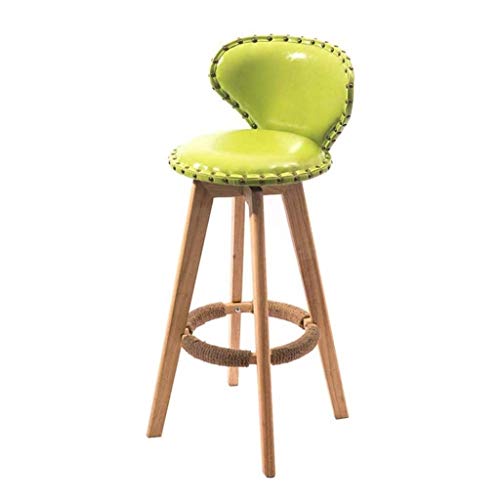 AANAN Stools,Stool Breakfast Kitchen Counter Bar Stools Pu Leather Seat Bar Chairs Solid Legs Barstoolsk Grey High Stools