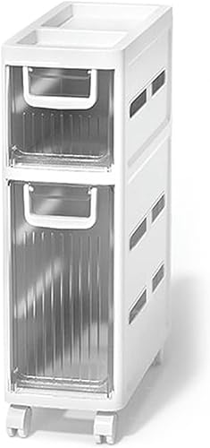 OPSREY 2/3/4-Tiers Small Bathroom Floor Cabinet Organizer, Toilet Bathroom Crevice Shelf Toilet Crevice Storage with Wheels, Mobile Shelving Unit