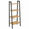 VASAGLE Ladder Shelf, Bookshelf, 4-Tier Industrial Storage Rack for Living Room, Bedroom, Kitchen, Rustic Brown and Black LLS44X