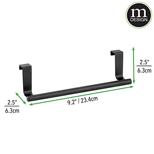 mDesign Kitchen Towel Holder for Kitchen Cabinets - Length: 23 cm - Tea Towel Holder - Kitchen Towel Rail - Matte Black