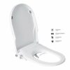 Combined Toilet Seats Bidet with Non Electric Self Cleaning Dual Nozzles Separated Rear & Feminine Natural Water Spray, Soft Closed, Easy DIY Ins