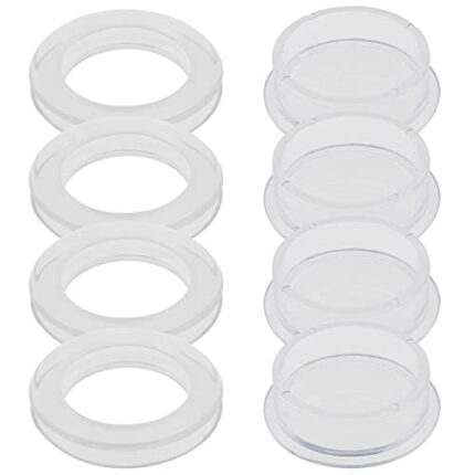 YINETTECH 4pcs Umbrella Hole Ring and Cap Set for Patio Table Glass Outdoors Deck Yard Outdoors Garden Shop Silicone Transparent Clear Standard S