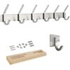 smartpeas Wall Coat Rack Rustproof Stainless Steel - Dimension 43x8x3.8 cm - Holds Up to 30Kg - Simple Brushed Finish - No Sharp Edges 6 Fixed Co