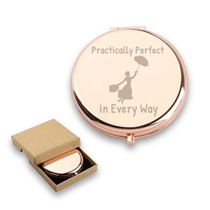 WUSUANED Mary Poppins Quote Mirror Practically Perfect in Every Way Movie Inspired Gifts for Mary Fans (Mary Poppins Quote Mirror)