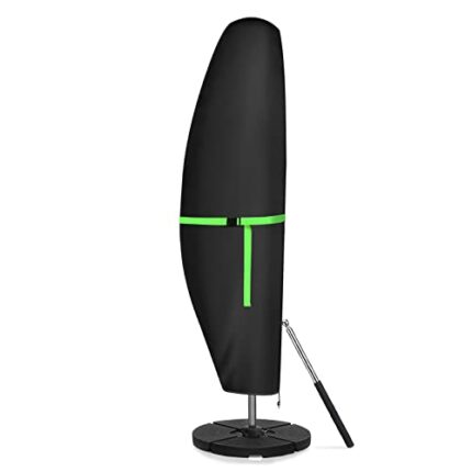 GEMITTO Protective Parasol Cover with Rod, Cantilever Parasol Cover Waterproof, Outdoor Umbrella Cover Weatherproof UV-Anti Wind Snow Proof for 2