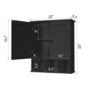 TaoHFE Black Bathroom Cabinet,Bathroom Wall Cabinet 2 Door Adjustable Shelves,Over The Toilet Storage Cabinet,Black Bathroom Cabinet Wall Mounted