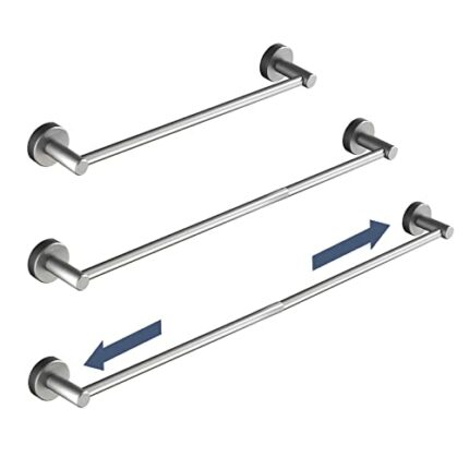 Cobbe Single-Lever Towel Rail, Extendible Towel Rail, 40 cm to 70 cm, Retractable Bathroom Towel Rail, Space Aluminium Towel Rail, Bathroom Towel