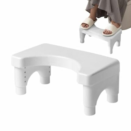 ZONEWD Poop Stool,U-Shaped Kids Foot Step Stools for Bathroom Toilets - Bathroom Toilet Safety Aids Stools for Pregnant Women, Seniors, Patients,