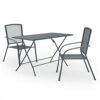 WODMB 3pcs/5pcs/7pcs Garden Dining Set Steel Anthracite Outdoor Furniture Set Deaks and Chairs (Color : 3pcs, Size : One size)