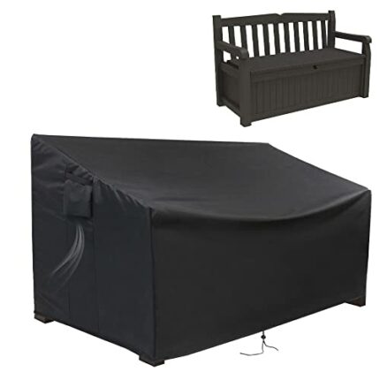Guisong Outdoor Storage Bench Cover, Heavy Duty Cover for Keter Bench Deck Box 70 Gallon, Waterproof Cover for Patio Bench/Seating Storage Cabine