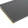 WV Decorative Tray Dark Grey Faux Shagreen Leather with Brushed Gold Stainless Steel Handle ,Serving Tray for Coffee Table, Ottoman in Living Roo