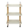 THYKL Kitchen 3-layer Square Cart Simple Multi-function Simple Installation Trolley Living Room Home Storage (Color : Wit, Size : 1pcs)
