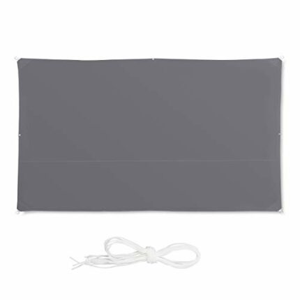 Relaxdays Shade Sail, Rectangular, Water-Repellent, UV-Protection with Tethers, Balcony Canopy, Wxd: 2x4 m, Grey