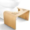 Top Life Collapsible Bamboo Toilet Stool - Physiological Wooden Footrest - Foldable Squatting Step Stool for WC - Anti Constipation, Recommended