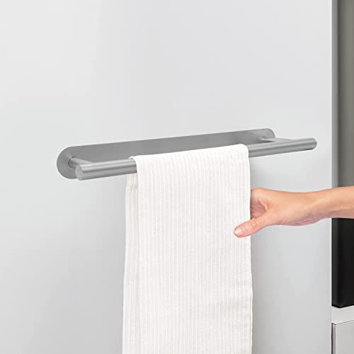 Joejis Self Adhesive Towel Rail 40cm Stainless Steel & Black Matte Bathroom Towel Holder Multiuse for Kitchen or Bathroom Towel Rail Drill-free (