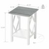 3imothrix End Table with Charging Station, Side Table with USB Ports and Outlets, Nightstand, 2 Tier End Table with Storage Shelf for Living Room