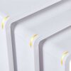 GOLDFAN Nest of 3 Tables High Gloss Coffee Table Set Nesting Sofa Table Multi-functional End Side Table for Living Room, White