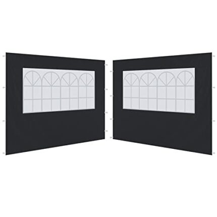ABCCANOPY 2 Pack of 3M Gazebo Marquee Replacement Exchangeable Side Panel Wall Panels Walls,Black