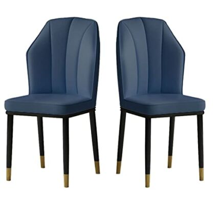 Kitchen Dining Room Furniture Chairs PU Leather Dining Chairs Set Of 2 Water Proof With Metal Legs Side Chair for Dining And Living Room Chairs (