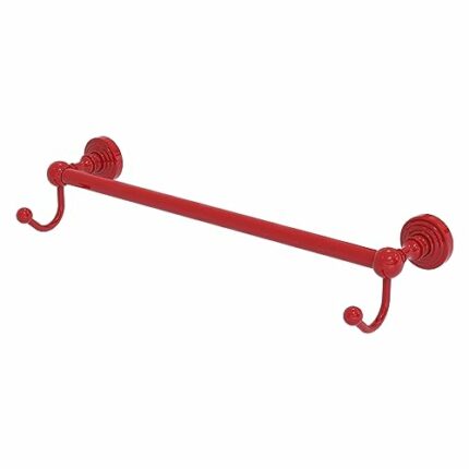 Allied Brass WP-41-30-HK-FER Waverly Place Collection 30 Inch Towel Bar with Integrated Hooks, Fire Engine Red