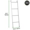 mDesign Metal Wall-Leaning Towel Ladder for Bathroom - 4-Level Decorative Ladder Rack and Towel Holder - Rustic Bath Towel Storage Stand for Mode