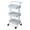 YXBDN 3 Layer Storage Rack Kitchen Trolley Movable Shelf Home Furniture Organizer with Wheels Narrow Cabinet (Color : Pink, Size : 88 * 42 * 37cm