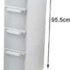 OPSREY Small Bathroom Storage Corner Floor Cabinet, Narrow Bath Sink Organizer with Drawers and Casters, Toilet Paper Organizer Cabinet