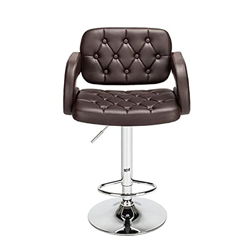 WALNUT 2pcs Adjustable High Type with Disk armrest Square Backrest Button Design Bar Stools Spa Tattoo Massage Salon Furniture