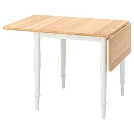 Ikea DANDERYD drop-leaf table, 74/134x80 cm, oak veneer/white