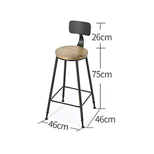 SDFGH Nordic Light Luxury bar Chair Simple net red bar Stool Front Desk Cafe Restaurant Leisure Back high Stool