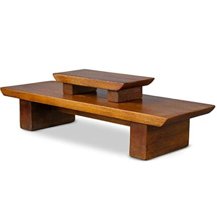 Vesoda Meditation Altar Table – 21 x 7.5 x 6 Inch Handmade Tiered Puja Table - Small Alter Table for Relaxation, Prayer - Buddha Shrine Altar Med