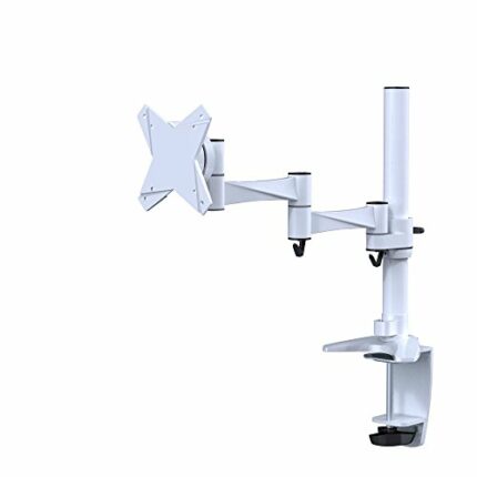 Newstar FPMA-D1330WHITE Full Motion Desk Mount (clamp & grommet) for 10-30" Monitor Screen, Height Adjustable - White