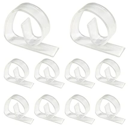 ALLY-MAGIC Transparent Table Cloth Clips 10 Pcs Clear Table Cover Clips Variable Tablecloth Clip Holder for Thick Plastic Tables Home Party Picni