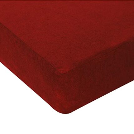 Green Velly Indian Waterproof and Dustproof Terry Cotton Mattress Protector - 78 X 36 Inches, Single Size, Maroon