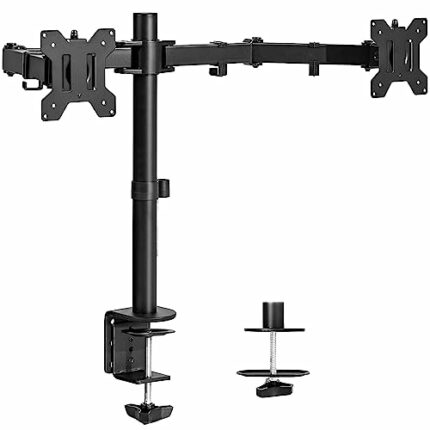 VIVO Dual Monitor Desk Mount, Heavy Duty Fully Adjustable Stand, Fits 2 LCD LED Screens up to 30 inches, Black, STAND-V002…