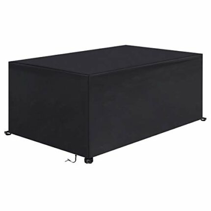VDISRR Garden Furniture Covers,Patio Table Covers 420D Heavy Duty Oxford Polyester Rectangular Outdoor Furniture Cover Waterproof,Windproof & Ant