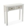 Versa Boedo Console, Narrow Table, 5x30x109cm, Wood, Brown and White, 78,5 x 30 x 109 cm