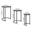 Lantaly Wood Grain Look Round Nesting Coffee Tables Side Tables Accent End Tables Sofa Tables Nightstands Furniture Set of 3 for Home Office Livi