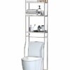 GloTika Over The Toilet Storage, 3-Tier Stainless Steel Bathroom Shelves, Freestanding Above Toilet Storage Shelf for Bathroom