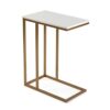 Versa Padua Auxiliary Living, Room or Kitchen. Modern Low Table, Measures (W x L x H) 61 x 26 x 46 cm, Wood and Metal, Gold and Marble