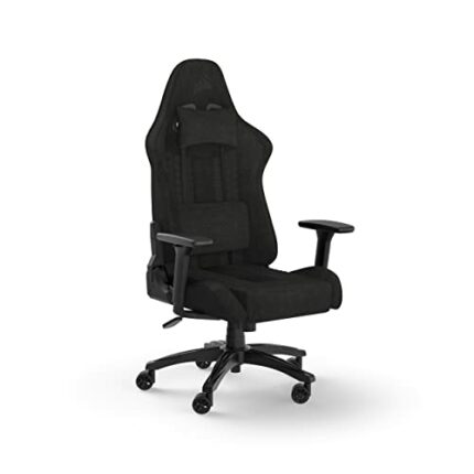Corsair TC100 RELAXED Gaming Chair - Fabric - Racing-Inspired Design - Lumbar Pillow - Detachable Memory Foam Neck Pillow - Adjustable Seat Heigh