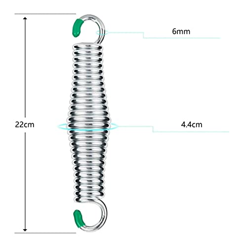Eidoct 4pcs Premium Porch Swing Springs, 1100Lbs Hammock Chair Spring with Tension Springs with Hooks for Hammock Chairs Yoga Punching Bag Ceilin