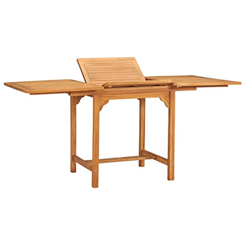 vidaXL Solid Teak Wood Garden Dining Set 5 Piece Table and Chair Furniture Outdoor Garden Patio Wooden Dinner Breakfast Chair Desk