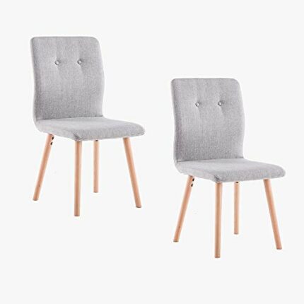 Amazon Brand - Movian Felt - Set of 2 Dining Chairs, Light Grey