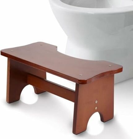 Moyilife Toilet Stool, 6.9 Inches Bamboo Bathroom Poop Stool, Toilet Assistance Step Stool for Kids, Pregnancy,Adults and Elders, Brown