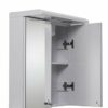 Croydex Shire Double Door White Illuminated Cabinet, Steel Beige, 23x45x53 cm