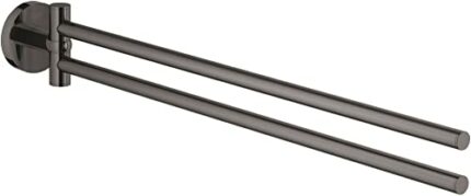 Essentials Double Towel Rail, Hard Graphite, High Gloss